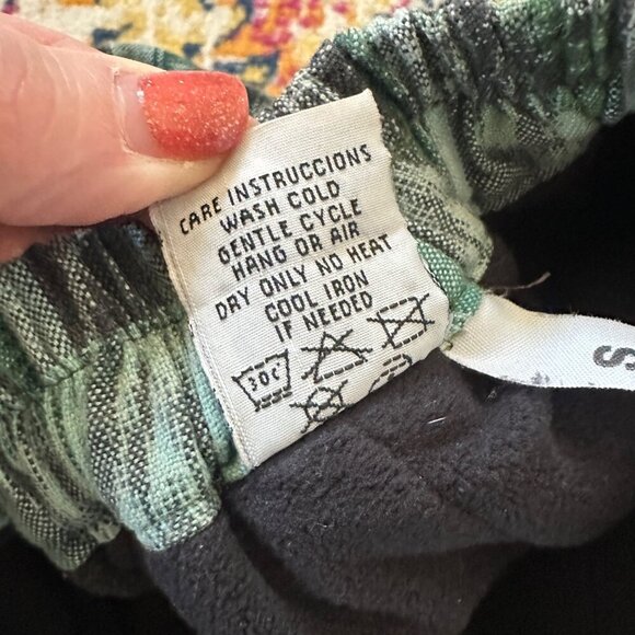 IXCHEL Hand Woven Fleece Lined  Joggers Womens Size S Plaid Streetwear Hippie - Picture 6 of 7